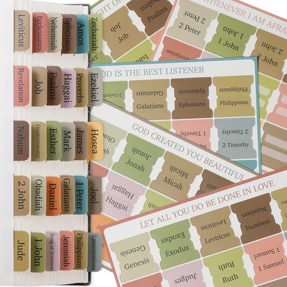 Mr. Pen- Bible Tabs, 75 Tabs, Boho Style, Laminated Bible Tabs for Women and Men
