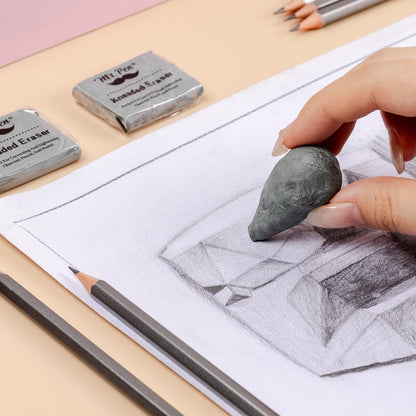 Mr. Pen- Kneaded Eraser, 3 Pack, Grey, 1.44"x1.36" Kneaded Erasers for Artists, Art Eraser