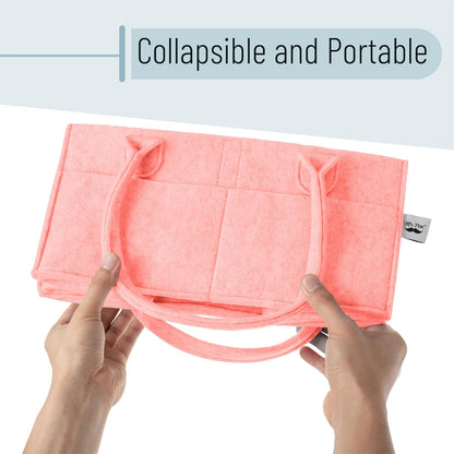 Mr. Pen- Baby Diaper Caddy Organizer, 2 Pack, Pink, Baby Caddy Organizer with Handle, Compact Size, Collapsible & Portable