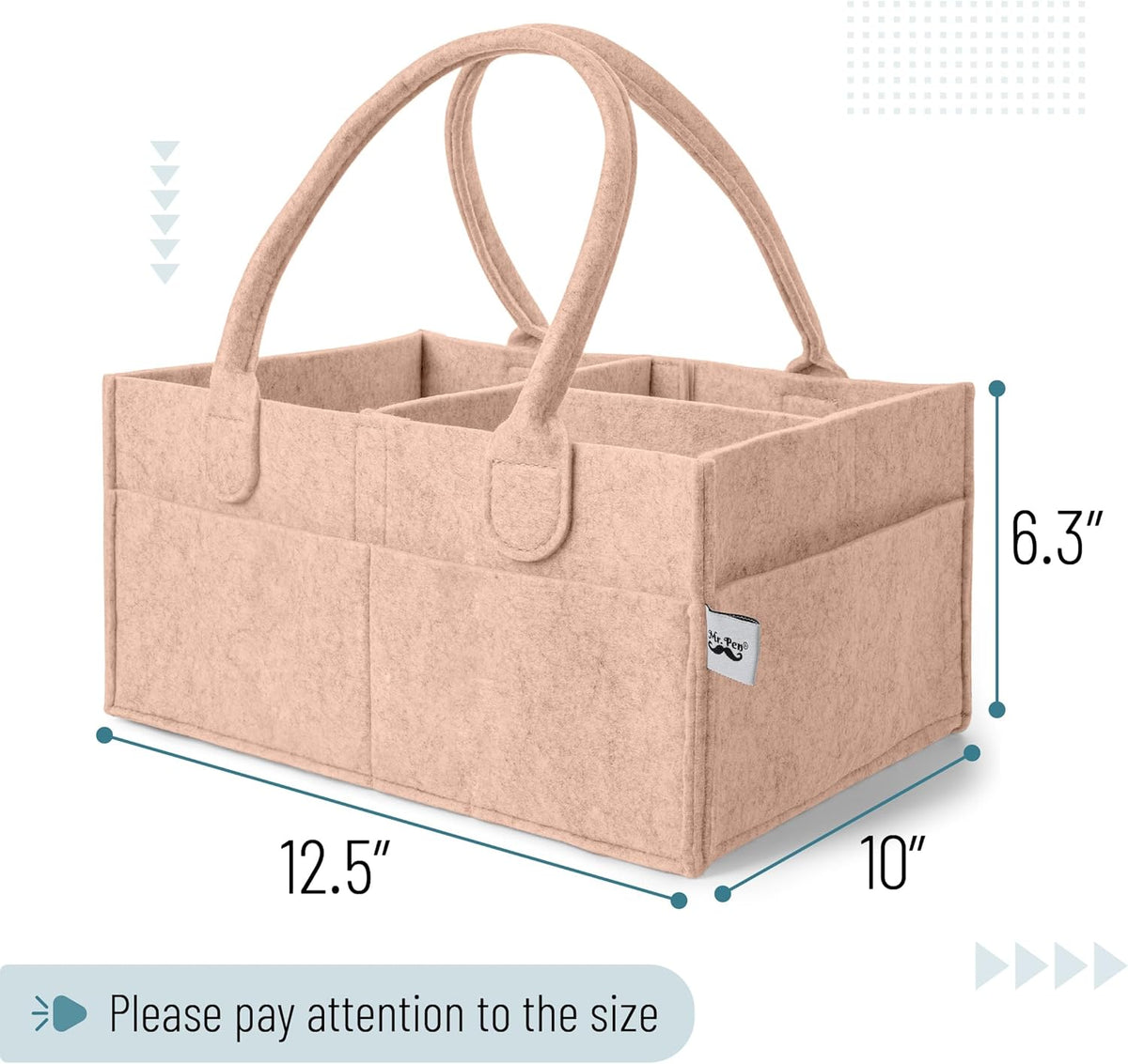 Mr. Pen- Baby Diaper Caddy Organizer, Rustic Warmth, Baby Caddy Organizer with Handle, Compact Size