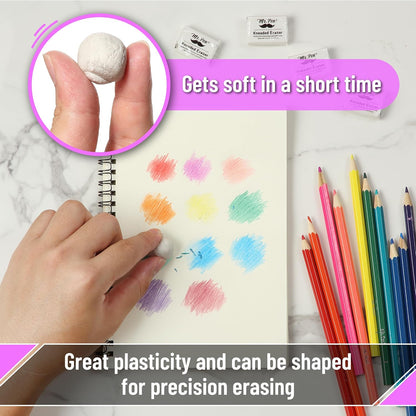 White Kneaded Erasers, 12 Pack, Moldable Art Erasers for Artists