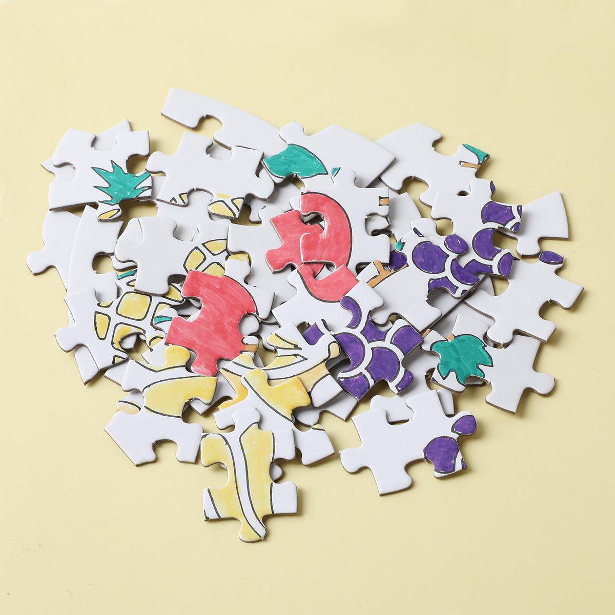 Mr. Pen- Blank Puzzle, 12 Pack, 40 Pieces/Pack, 9.3" x 6.2", Heart Shaped White Puzzle, Blank Puzzles to Draw on, All White Puzzle