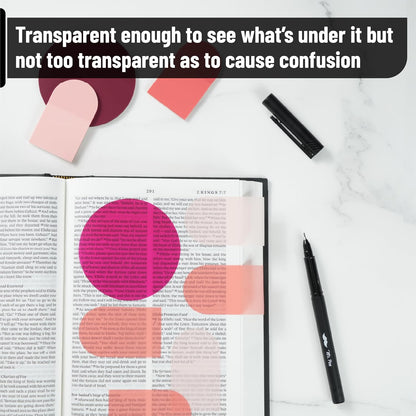 Transparent Sticky Notes Desert Rose Style, 150 Sheets + Pen