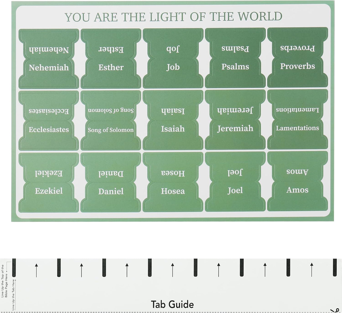 Mr. Pen- Bible Tabs, 75 Tabs, Sage Green, Laminated Bible Tabs for Women and Men