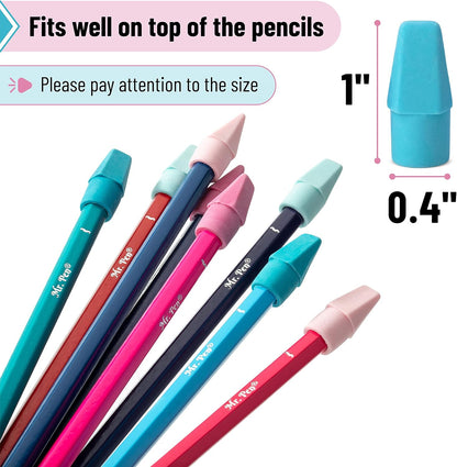 Mr. Pen- Pencil Top Erasers, 120 Pack, Latex-Free, No-Smudge