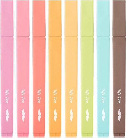 Mr. Pen- Aesthetic Highlighters, 8 pcs, Chisel Tip, Autumn Colors, Cute Highlighters Assorted Colors