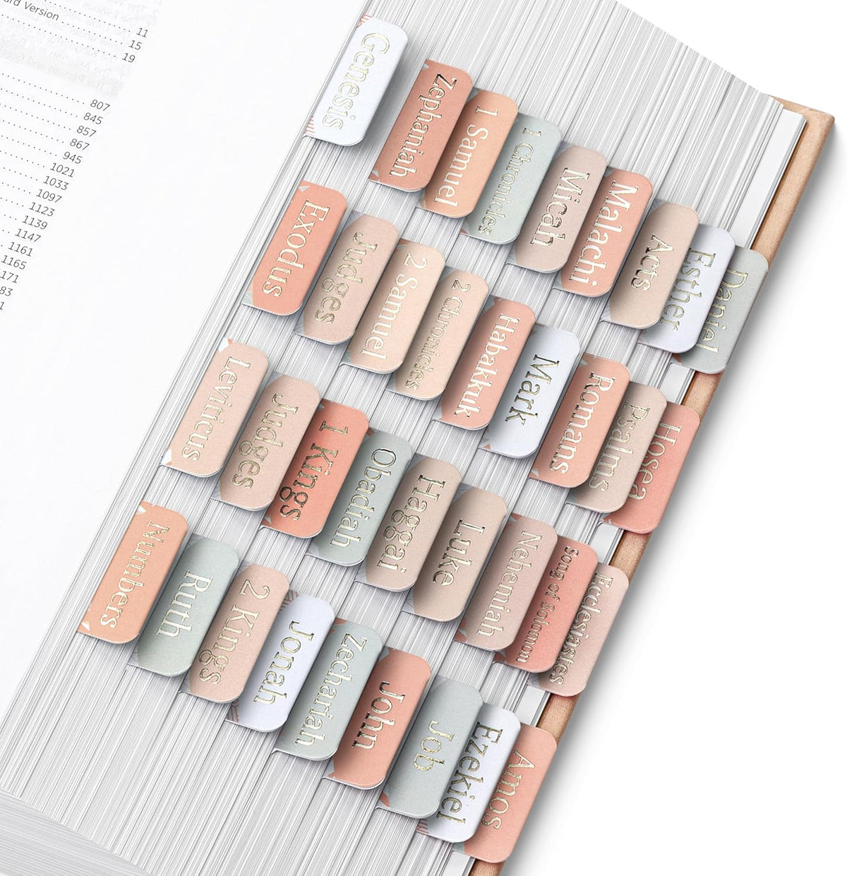 Mr. Pen- Mini Bible Tabs, 75 pcs, Modern Grace, Laminated Bible Tabs for Women and Men