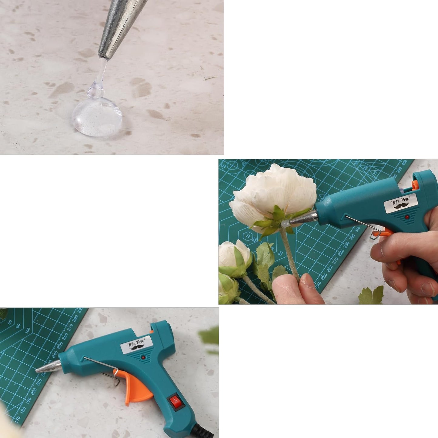 Mr. Pen- Hot Glue Gun Kit, 20W, Pink and Gray, Glue Gun with 10 Glue Sticks