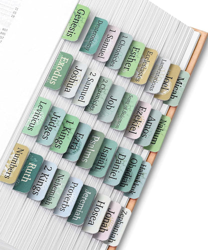 Mr. Pen- Bible Tabs, 75 Tabs, Coastal Meadow, Laminated Bible Tabs for Women and Men