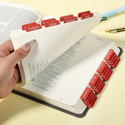 Mr. Pen- Bible Tabs, 75 Tabs, Saturated Red, Laminated Bible Tabs for Women and Men, Bible Tabs for Study Bible