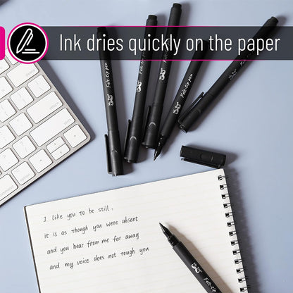 Mr. Pen- Felt Tip Pens, Pack of 12, Black & Blue, Fast Dry, Fine Point Pens Black Felt Tip Pens
