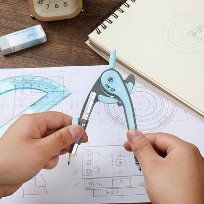 Mr. Pen- Compass and Protractor Set, Sky Blue, Compass Geometry Tool, Protractor and Compass Set, Compass Drawing Tool