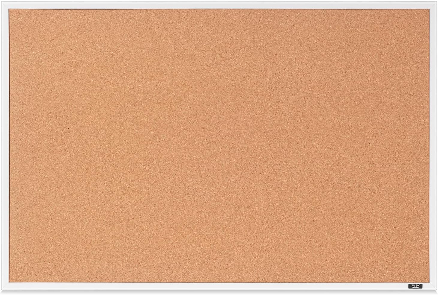 Mr. Pen Cork Board, 24”x36”, White Frame, Cork Bulletin Board, Push P