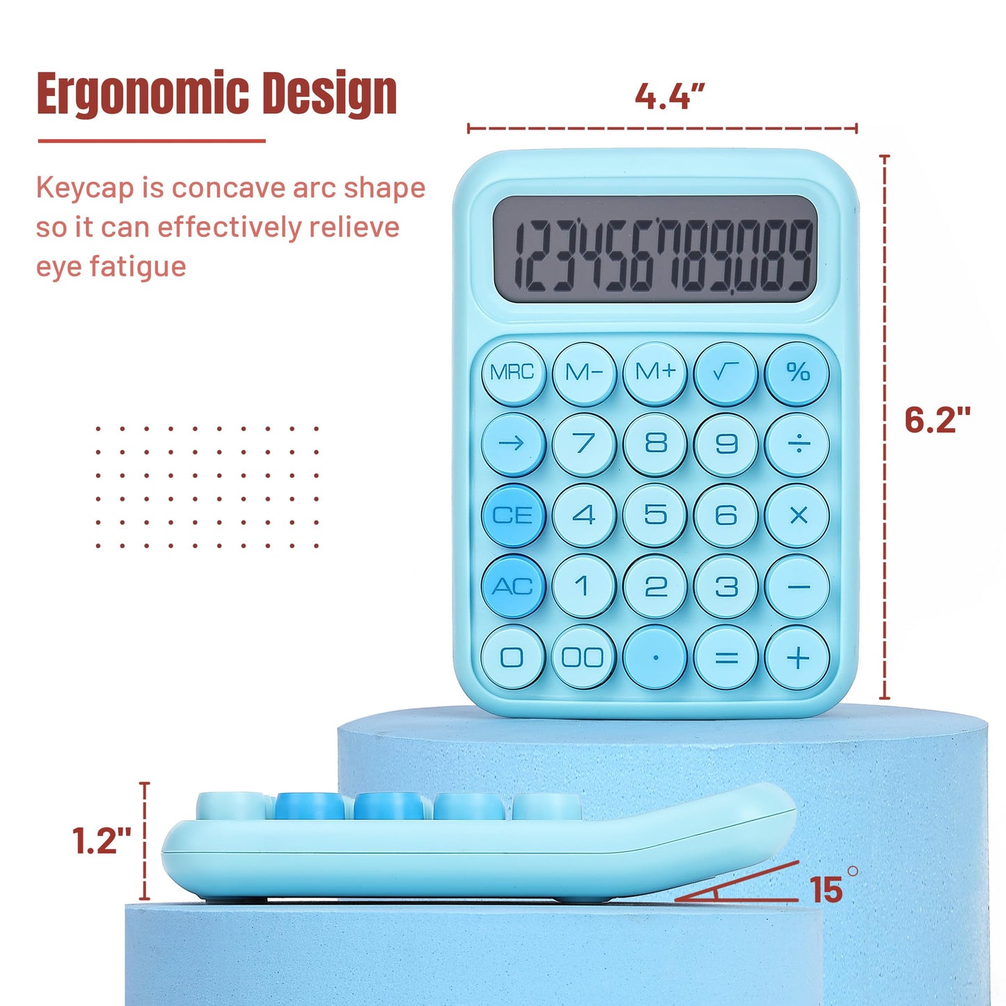 Mechanical Switch Calculator, 12 Digits, Large LCD Display, Pink Calculator Big Buttons, Mechanical Calculator, Calculators Desktop Calculator, Cute Calculator, Aesthetic Calculator Pink