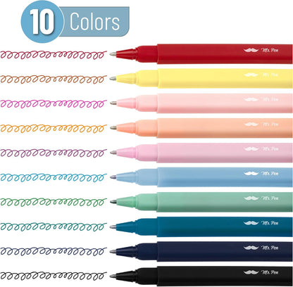 Mr. Pen- Aesthetic Pens, 0.7 mm Fine Point, 10 Pack, Assorted Color