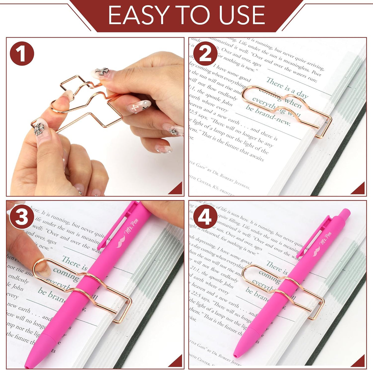 Mr. Pen- Metal Cross Pen Clips, 10 pcs, Rose Gold or Silver Cross Pen Holder