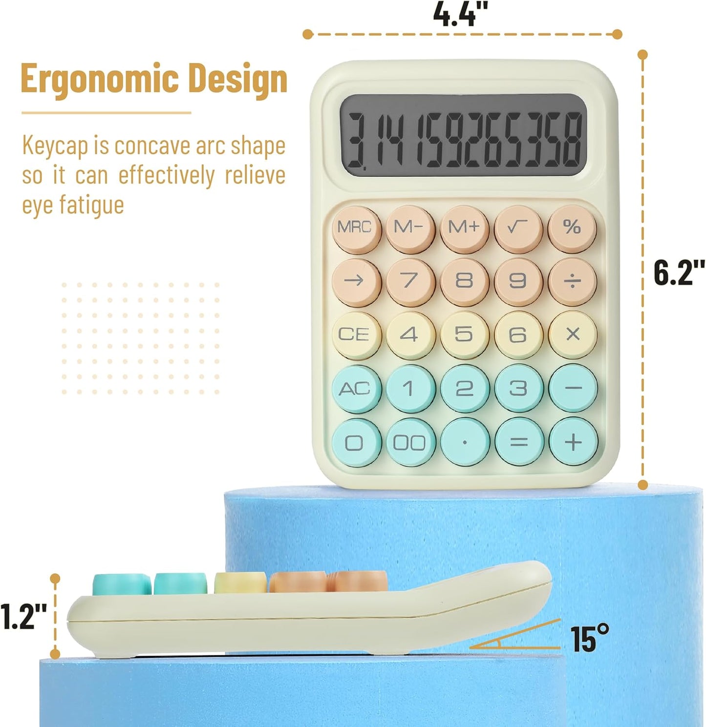 Mr. Pen- Mechanical Switch Calculator, 12Digits, Large LCD Display, Colorful Calculator Big Buttons, Mechanical Calculator