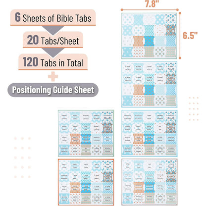 Mr. Pen- Bible Tabs, 120 pcs, Pastel Mosaic, Laminated Bible Tabs for Women and Men