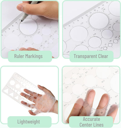 Mr. Pen- Circle Template, 2 pcs, Circle Stencil, Circle Template for Drawing Stencils, Shape Stencils