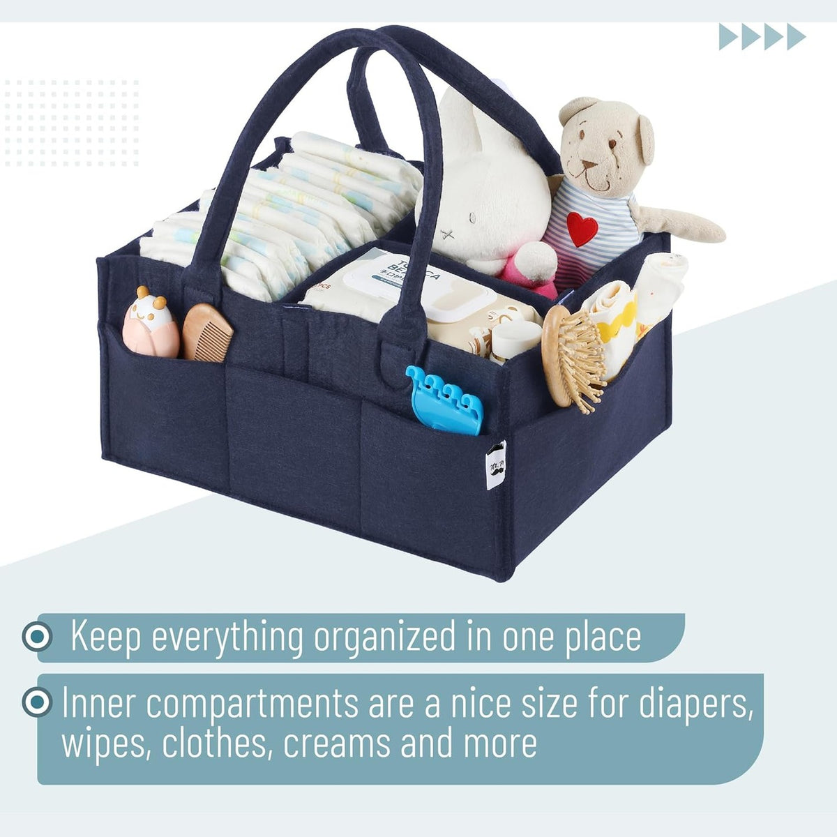 Mr. Pen- Baby Diaper Caddy Organizer, Navy Blue, Diaper Organizer, Car Diaper Caddy, Baby Caddy Organizer