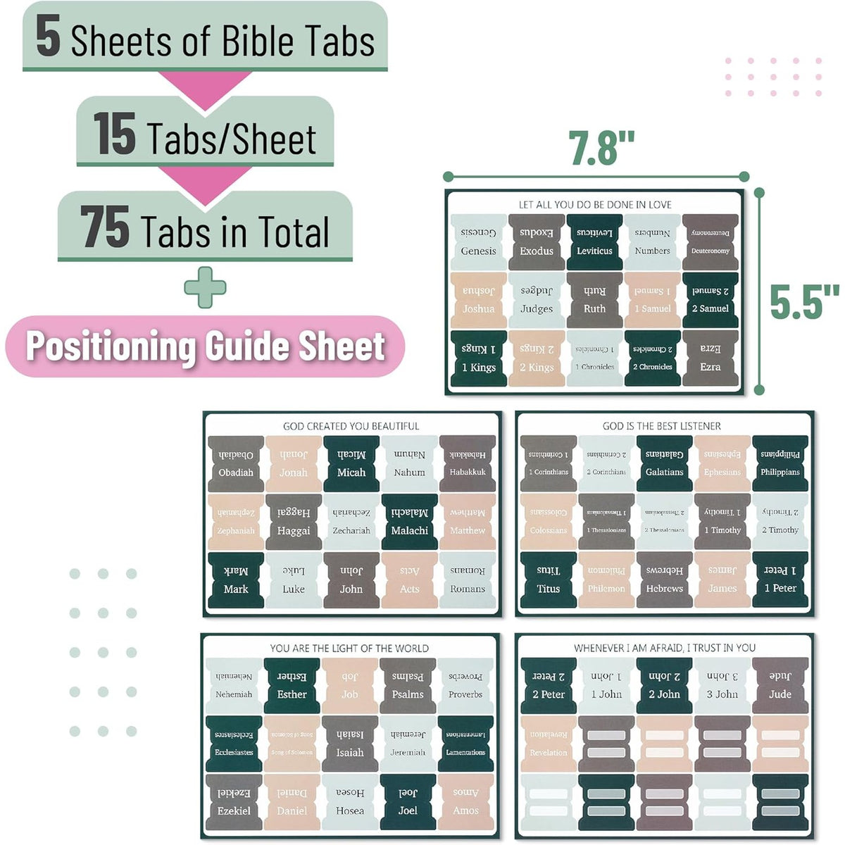 Mr. Pen- Bible Tabs, 75 Tabs, Winter Wood, Laminated Bible Tabs for Women and Men