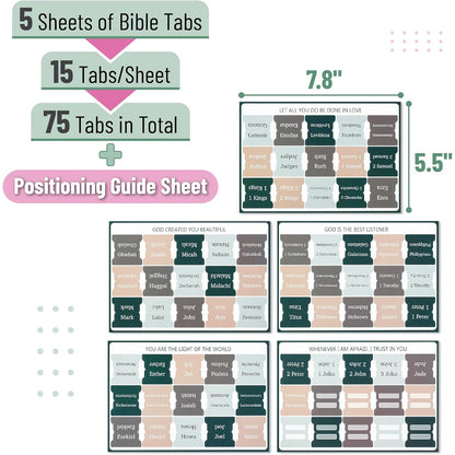 Mr. Pen- Bible Tabs, 75 Tabs, Winter Wood, Laminated Bible Tabs for Women and Men
