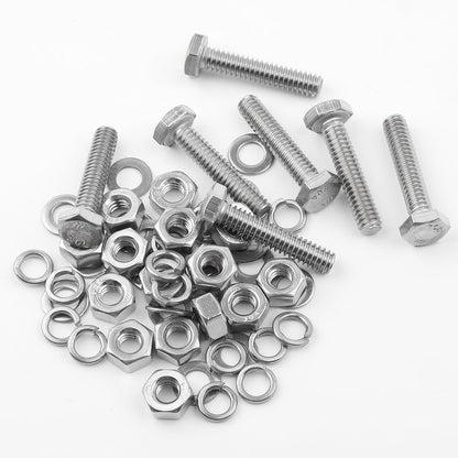 Mr. Pen- Nuts and Bolts Set, 1/4"-20x1-1/4, 10 Sets, Stainless Steel, Hex Head Nut and Bolt Set