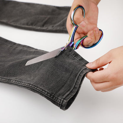 Metal Fabric Scissors 8”, High-Carbon Steel, Rainbow Tailor Shears