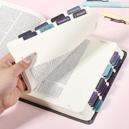 Mr. Pen- Bible Tabs, 75 pcs, Celestial Symphony, Silver Foil Embossed Lettering Laminated Bible Tabs