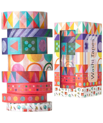 Mr. Pen- Washi Tape Set, 8 Rolls, Geo Labyrinth, Decorative Tape, Washi Tapes, Scrapbook Tape