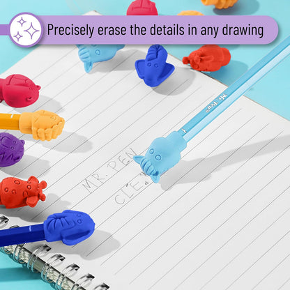 Animal Pencil Top Erasers, 60 Pack, Cap Erasers, Colorful