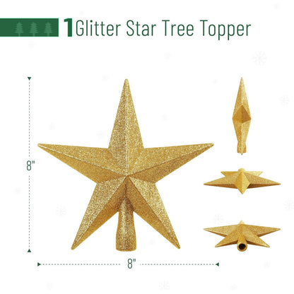 Mr. Pen- Glitter Star Tree Topper, 8-Inch, Gold Star Christmas Tree Topper Star