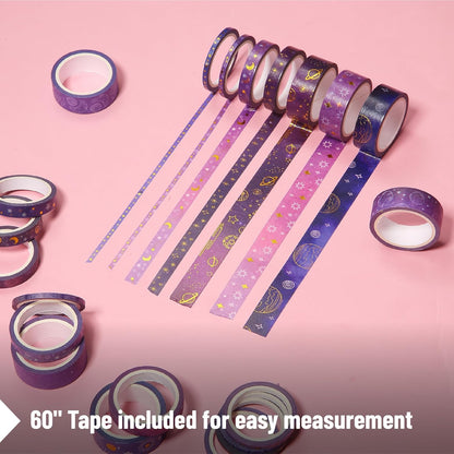 Mr. Pen- Washi Tape Set, 21 Rolls, Outer Space Design, Decorative Tape with Measure Tape