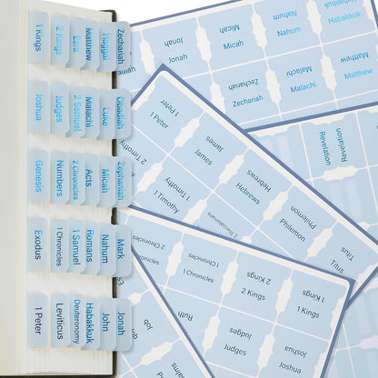 Bible Tabs, 75 Tabs, Light Dusty Blue, Blue Foil Lettering, Laminated Bible Tabs for Women and Men, Mr Pen Bible Tabs for Study Bible Index Tabs, Bible Book Tabs, Bible Labels Tabs