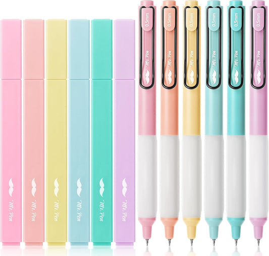 Mr. Pen- Aesthetic Highlighters and Gel Pens, 12 Pack