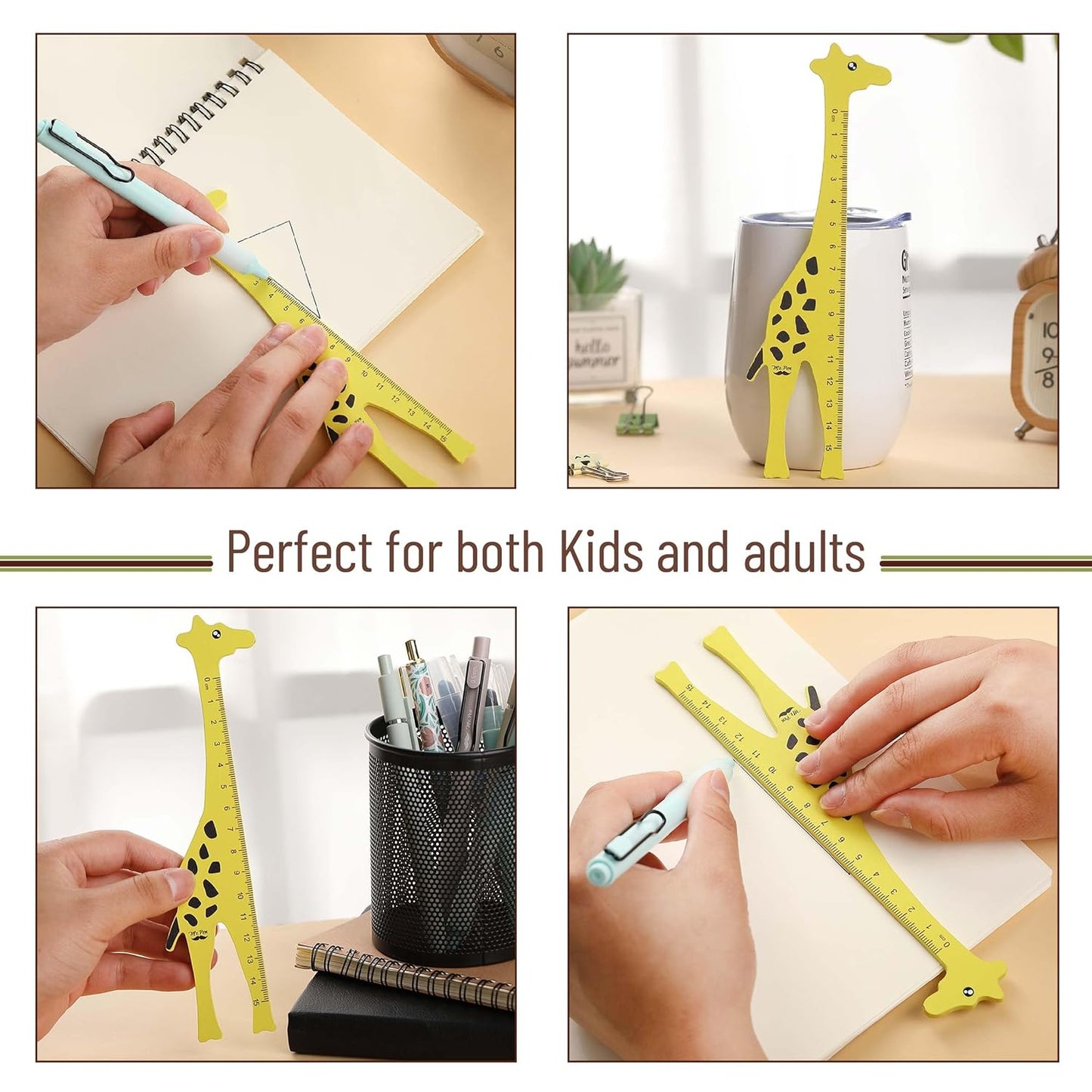 Mr. Pen- Wooden Ruler, 15cm, Giraffe Wood Ruler, Centimeter Ruler, mm Ruler