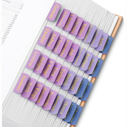 Mr. Pen- Bible Tabs, 75 Tabs, The Roseate Dusk, Gold Foil Embossed Lettering