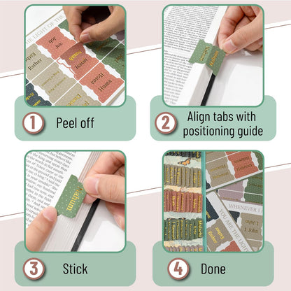 Mr. Pen- Bible Tabs, 75 pcs, Colorful, Gold Foil Lettering, Laminated Bible Tabs for Women and Men