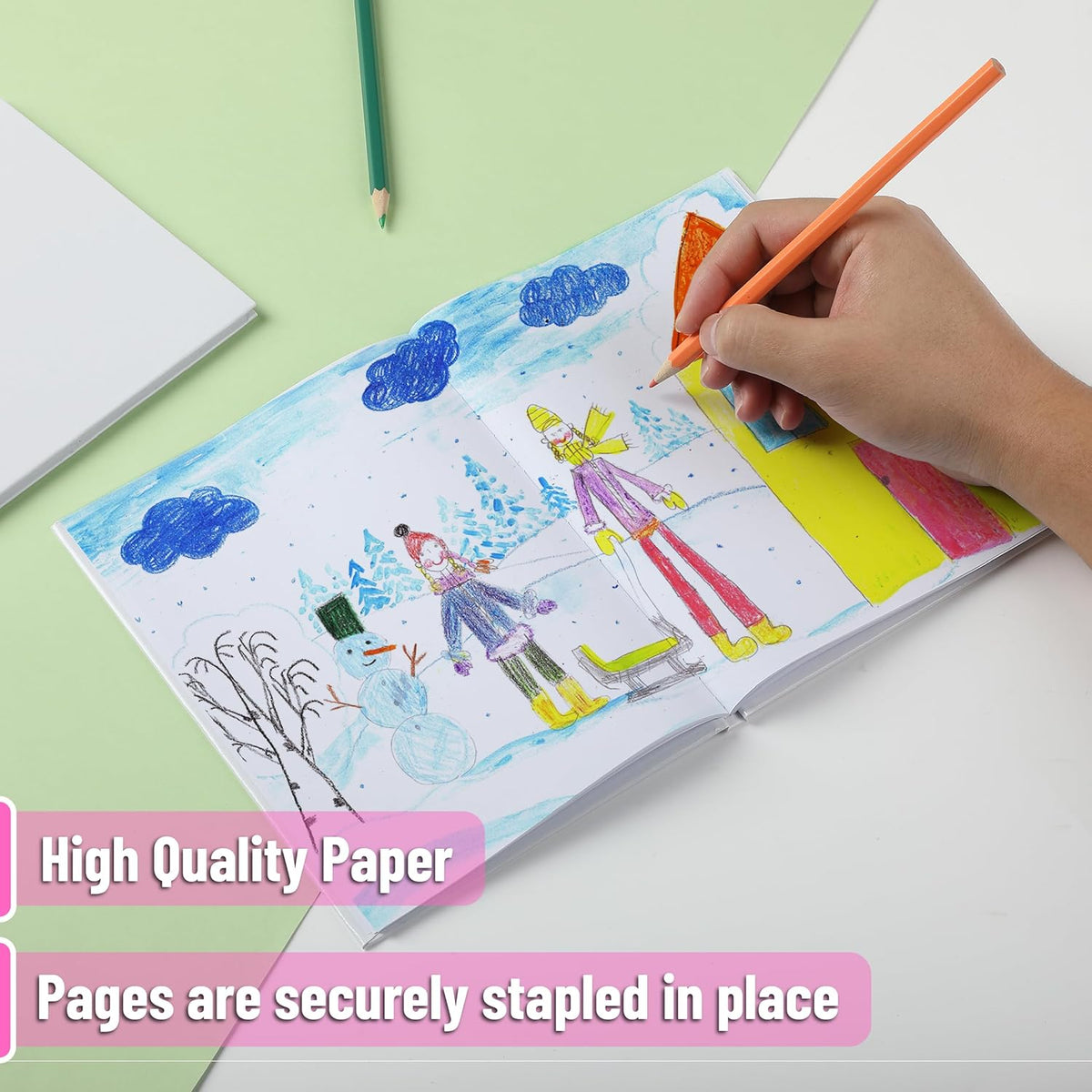 Mr. Pen- Blank Hardcover Books, 6" x 8", 40 Pages, 6 Pack, White, Blank Notebooks for Kids
