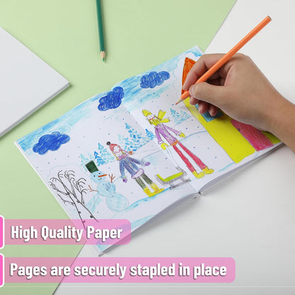 Mr. Pen- Blank Hardcover Books, 6" x 8", 40 Pages, 6 Pack, White, Blank Notebooks for Kids