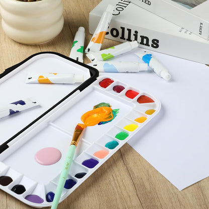 Mr. Pen- Airtight Watercolor Palette with Lid, Black, 18 Wells and 2 Mixing Areas, Empty Watercolor Palette