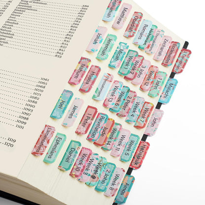 Mr. Pen- Laminated Bible Tabs, 120 pcs, Floral Design, Easy-to-Read & Apply, Tear Resistant Index Tabs for Women and Men
