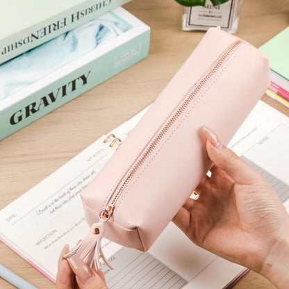 Mr. Pen- PU Leather Pencil Case, Pink