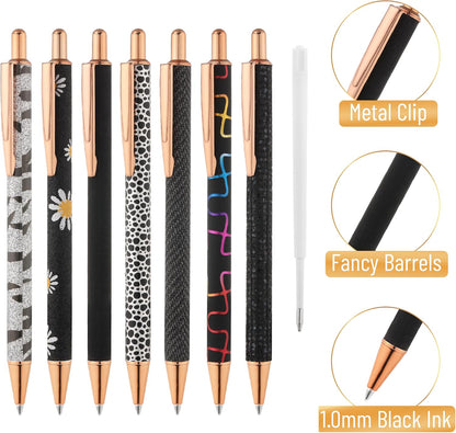 Mr. Pen- Fancy Pens for Women, 7 Black Ink Ballpoint Pens with 10 Refills, 1.0mm