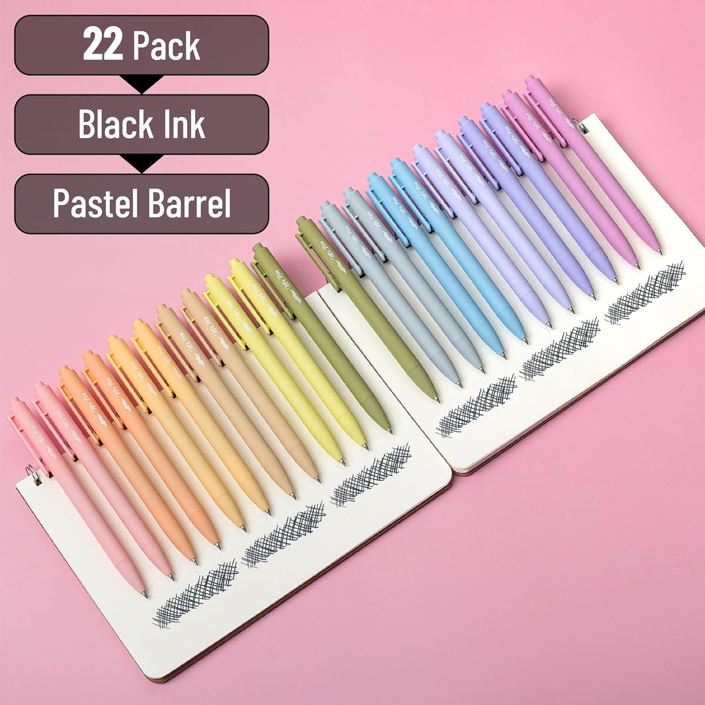 Mr. Pen- Retractable Gel Pens, 22 Pack, Black Ink, Mild Barrel Gel Pens