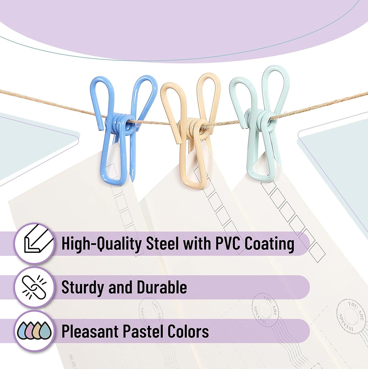 Mr. Pen- Chip Clips, 18 Pack, 2 Inch, White, Utility Steel PVC-Coated Clips, Chip Clips Bag Clips Food Clips for Bags