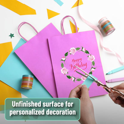 Mr. Pen- Paper Gift Bags with Handles, 32 Pack, 7.6" x 4.7" x 10.6", Colorful