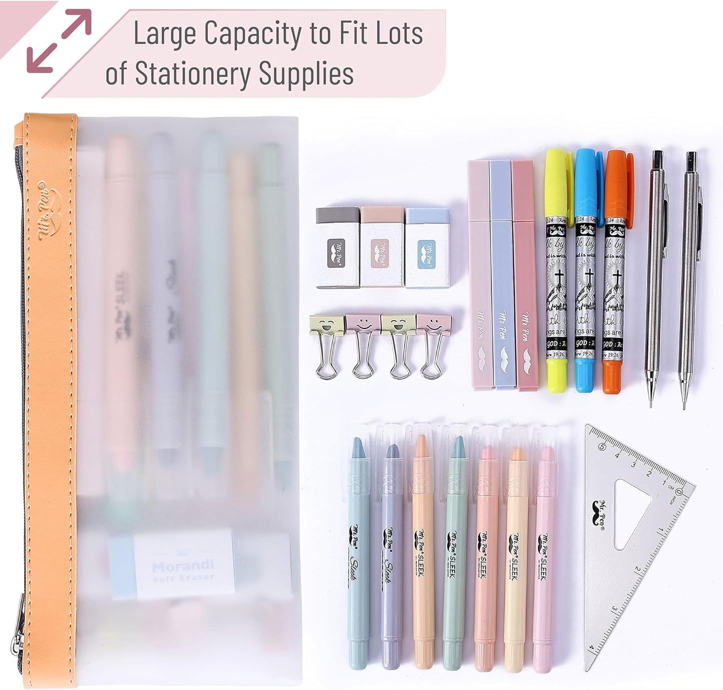 Clear Pencil Pouch, 3 Pack, Clear Pencil Case, Pencil Bags, Clear Pouch, Pencil Case for Kids Pencil Case, Clear Makeup Pouch, Kids Pencil Pouch, Pencil Cases, Clear Make Up Bag