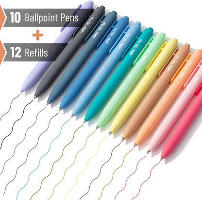 Mr. Pen- Retractable Gel Pens with Case, 12 Pack, Colorful Ink, 12 Refills, Gel Pens Fine Point 0.7mm