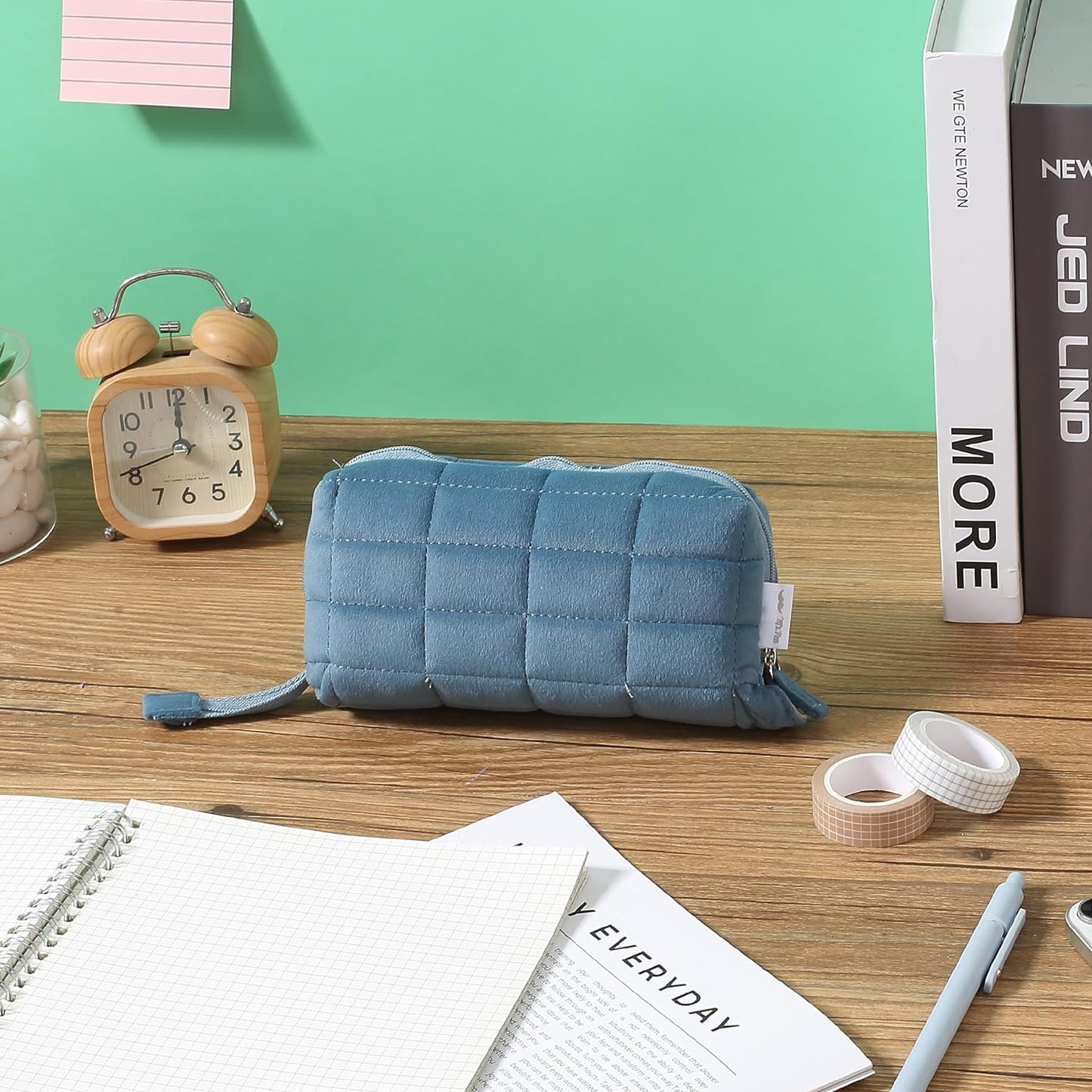 Blue Pencil Pouch, Large Capacity Pillow Pencil Case, Pencil Bag, Pen Case